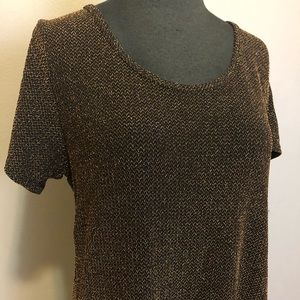 LuLaRoe Elegant Black & Gold Shimmer Tee